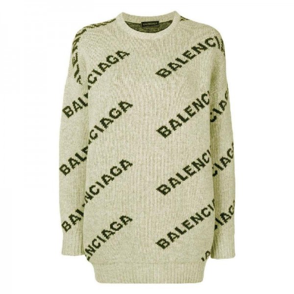 Balenciaga Jacquard Sweatshirt Bej