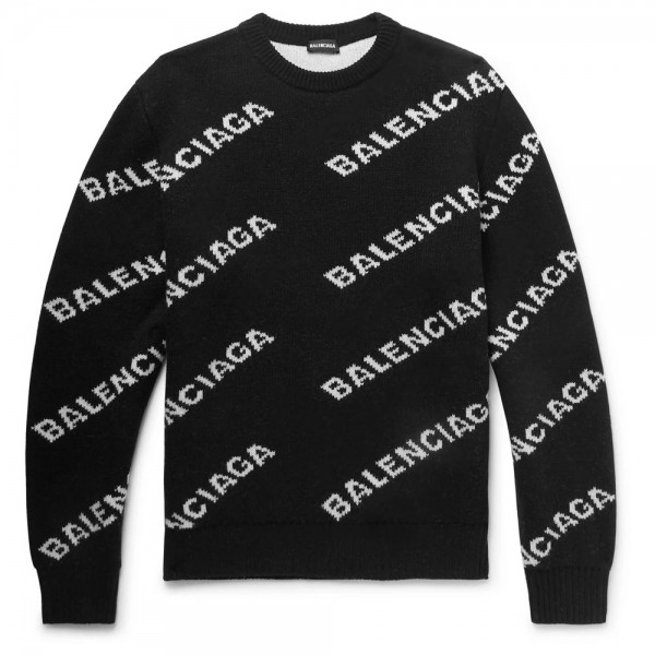Balenciaga Logo Sweatshirt Siyah Erkek