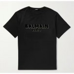 Balmain Logo Flocked Tişört Siyah