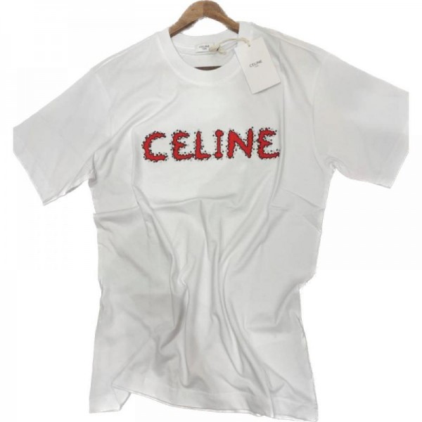 Celine Logo Tişört Beyaz