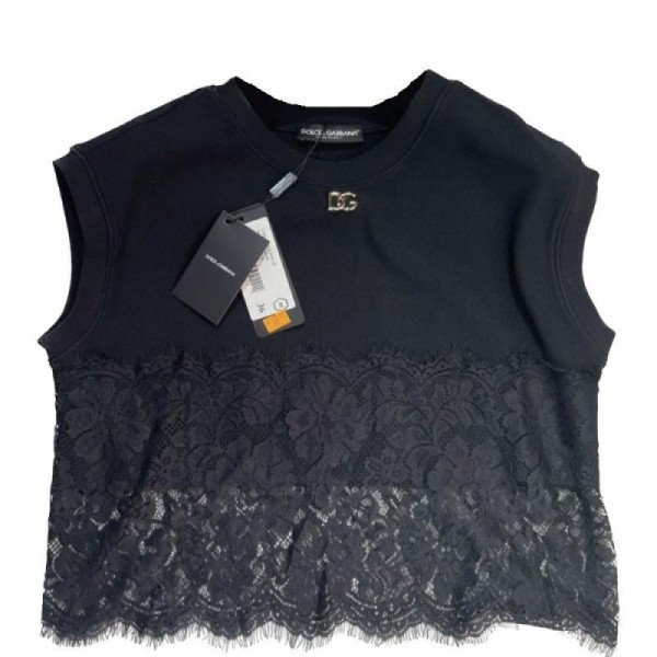Dolce & Gabbana Dg Logo Crop Top Tişört Siyah