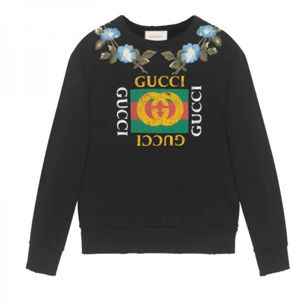 Gucci Flowers Sweatshirt Siyah Erkek