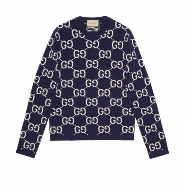 Gucci Gg Logo Sweatshirt Lacivert