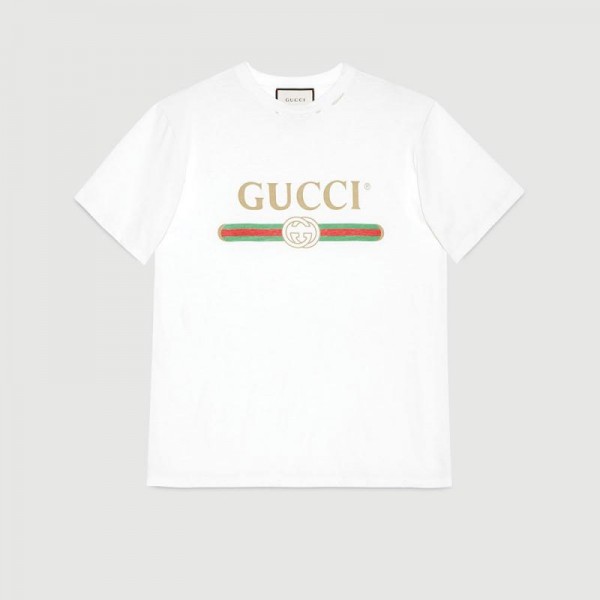 Gucci Logo Tişört Beyaz Kadın
