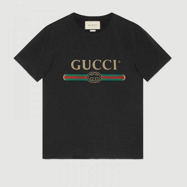 Gucci Logo Tişört Siyah Erkek