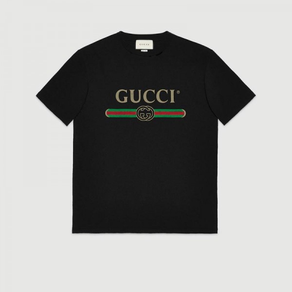 Gucci Logo Tişört Siyah Kadın
