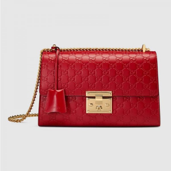 Gucci Padlock Medium Çanta Kırmızı Kadın