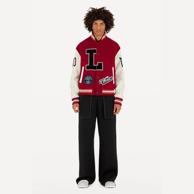 Louis Vuitton Baseball Jacket Sweatshirt Kırmızı - Outlet Azpara