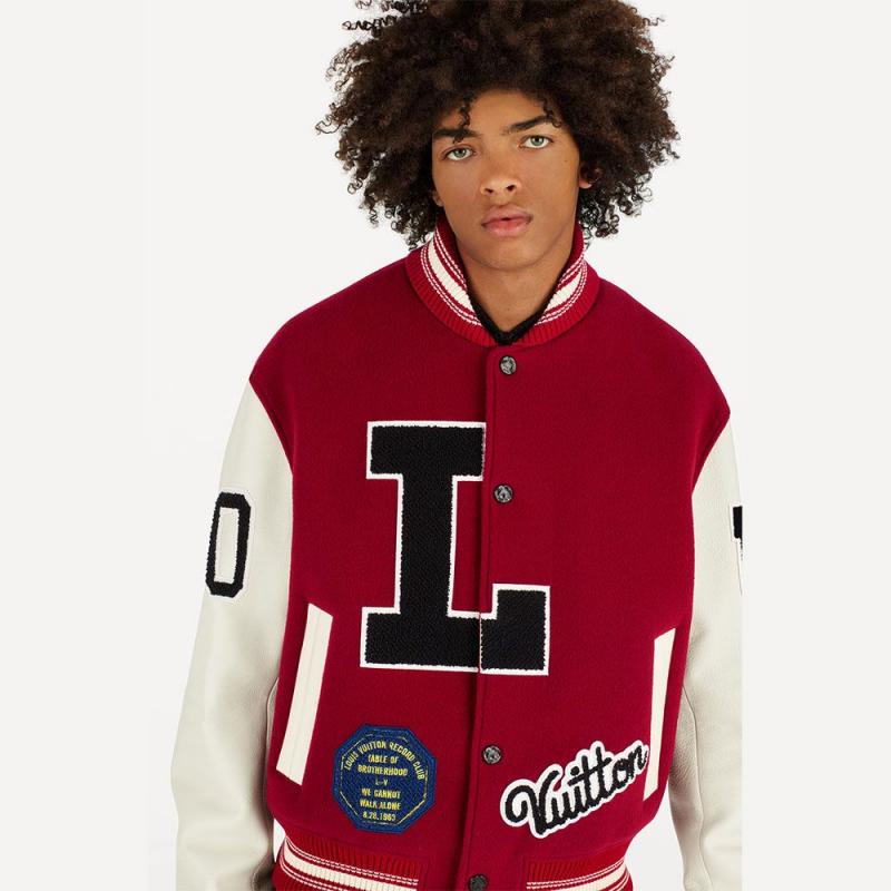 Louis Vuitton Baseball Jacket Sweatshirt Kırmızı - Outlet Azpara