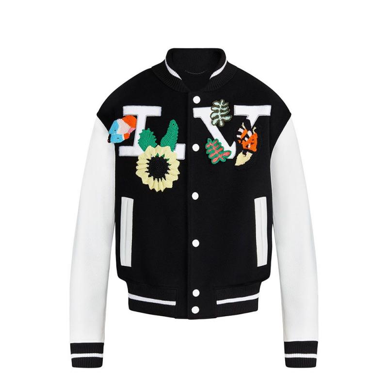 Louis Vuitton Varsity Jacket Sweatshirt Siyah - Outlet Azpara