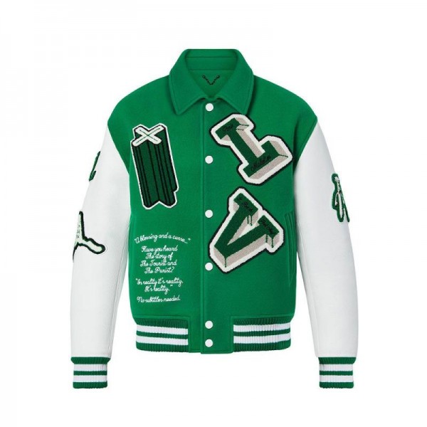Louis Vuitton Varsity Jacket Sweatshirt Yeşil