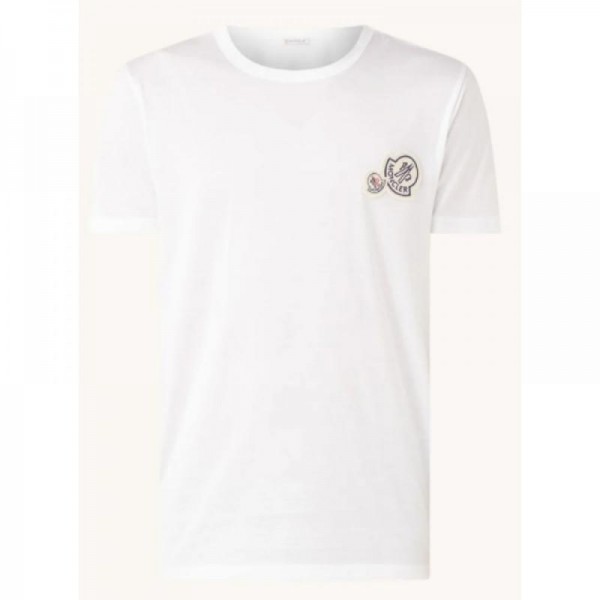 Moncler Double Logo Tişört Beyaz