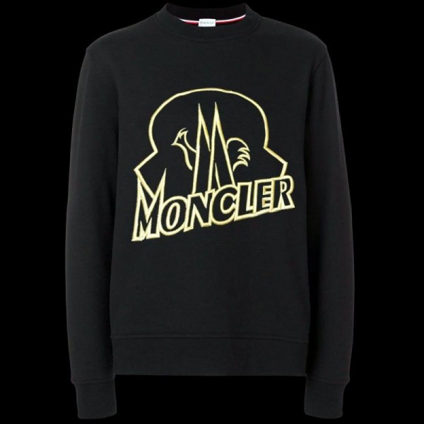 Moncler Logo Sweatshirt Siyah Erkek