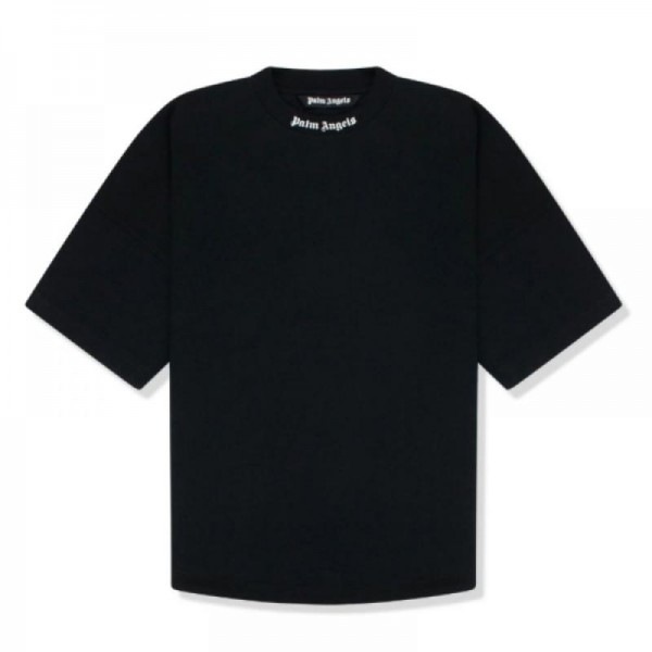 Palm Angels Logo Collar Back Black Tişört Siyah
